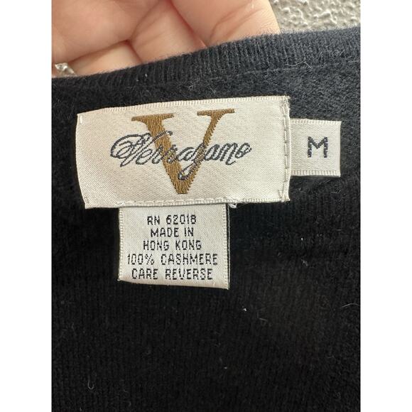 Verrazano Womens Sweater Size Medium Black Cashmere Pullover NWTs - Picture 3 of 10